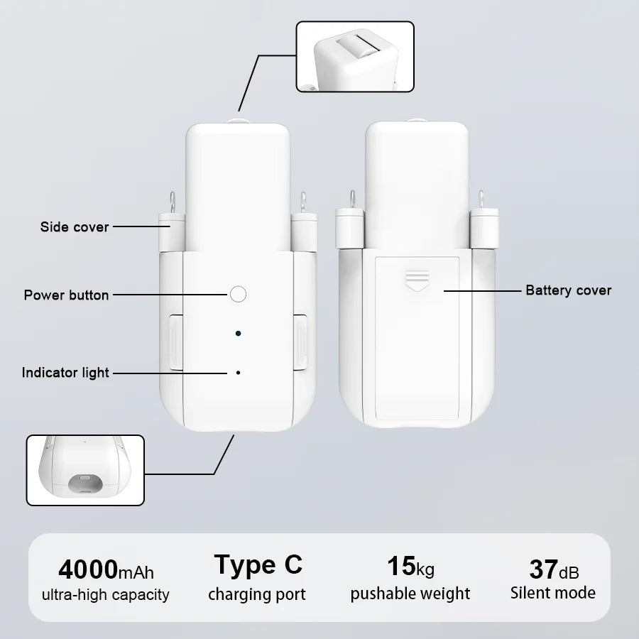 WiFi 3 in 1 Smart Curtain Motor Electric Curtain Robot Auto Opener No Wiring Support APP （Equipped with Remote Control）