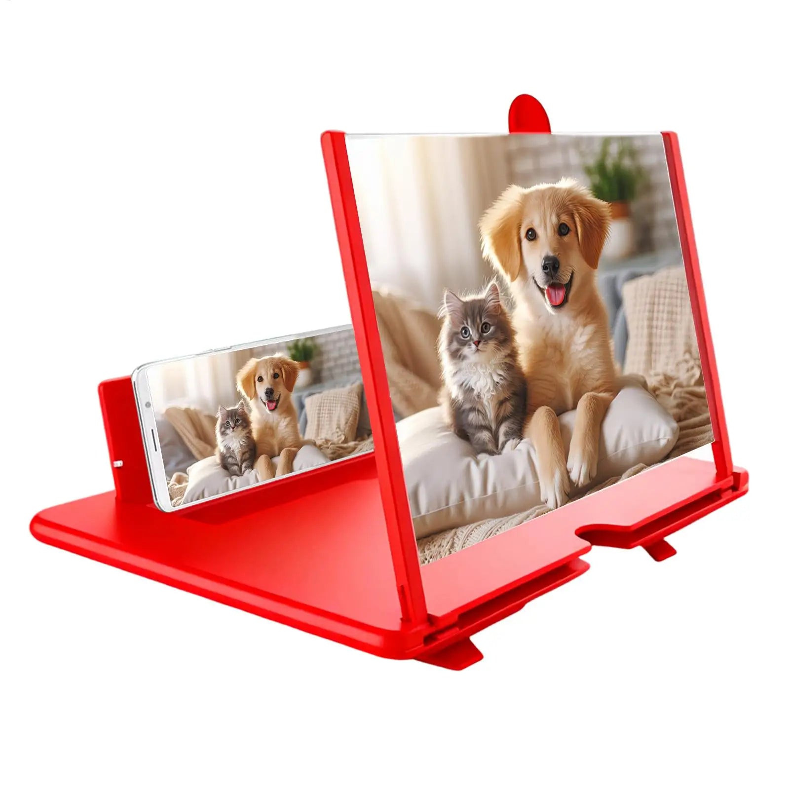 Phone Screen Magnifier 3D HD Tabletop Enlarger Cell Phone Magnifier for Seniors Video Watching Movie Night Home Travel Break