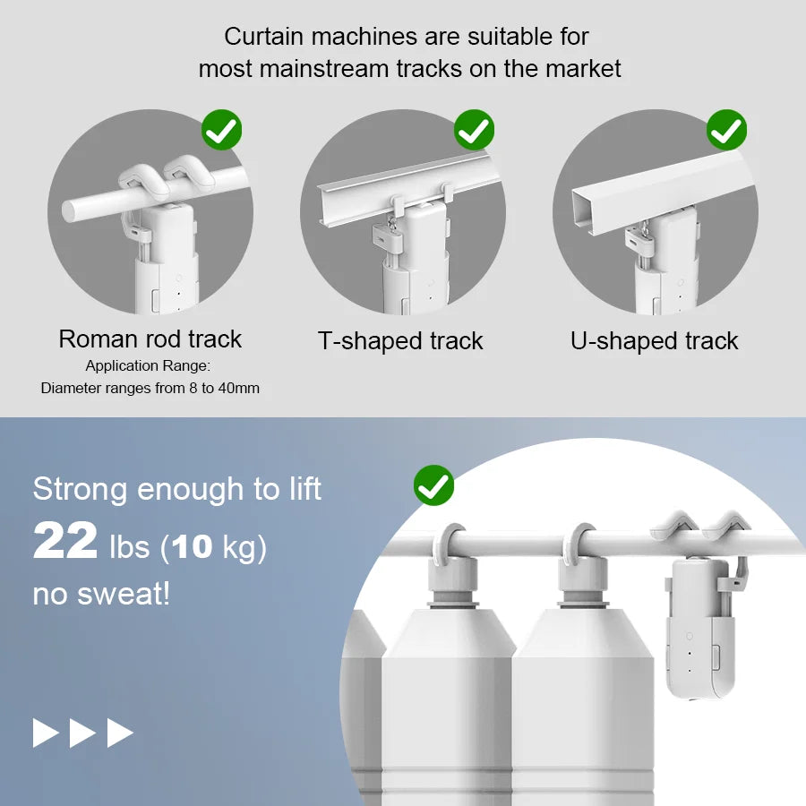 WiFi 3 in 1 Smart Curtain Motor Electric Curtain Robot Auto Opener No Wiring Support APP （Equipped with Remote Control）