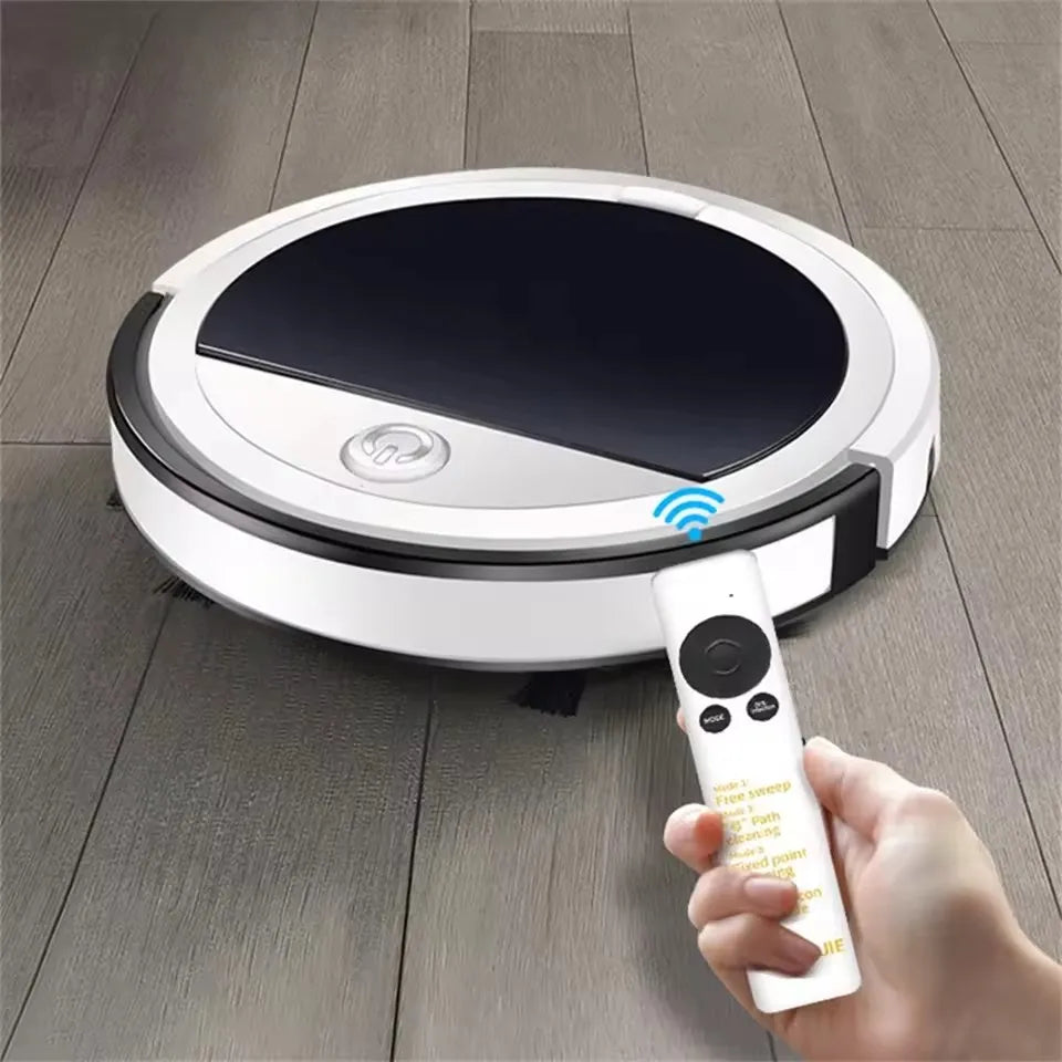 PLUZZ Smart Robot Vacuum Cleaner – 3-in-1 Sweep, Mop & Vacuum | 2000Pa Suction, Remote Control, Low Noise | Home Floor Cleaning Robot