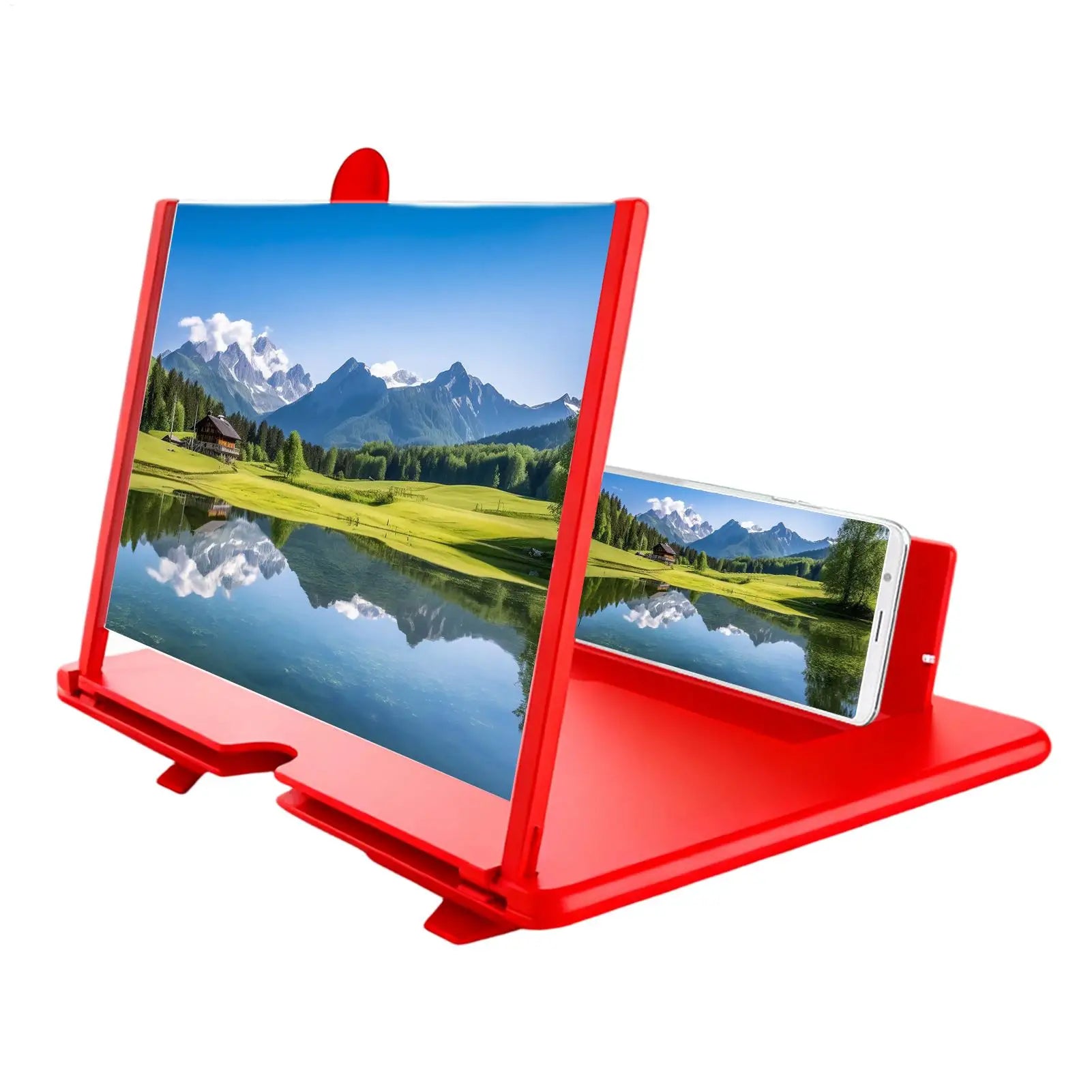 Phone Screen Magnifier 3D HD Tabletop Enlarger Cell Phone Magnifier for Seniors Video Watching Movie Night Home Travel Break