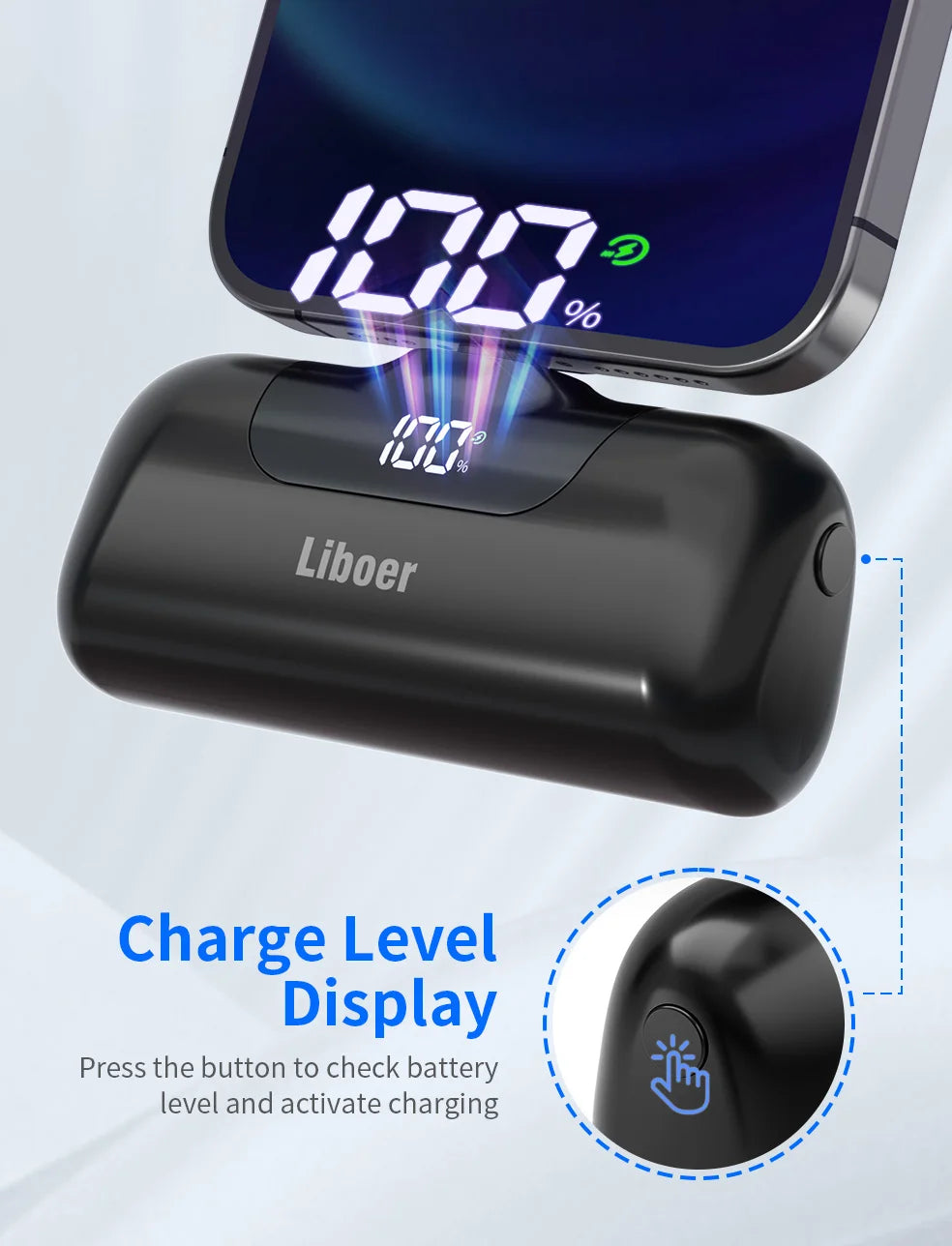 Mini Power Bank Fast Charging Portable Charger LED Digital Diaplay USB-C Connector External Battery Black White Pink Powerbank
