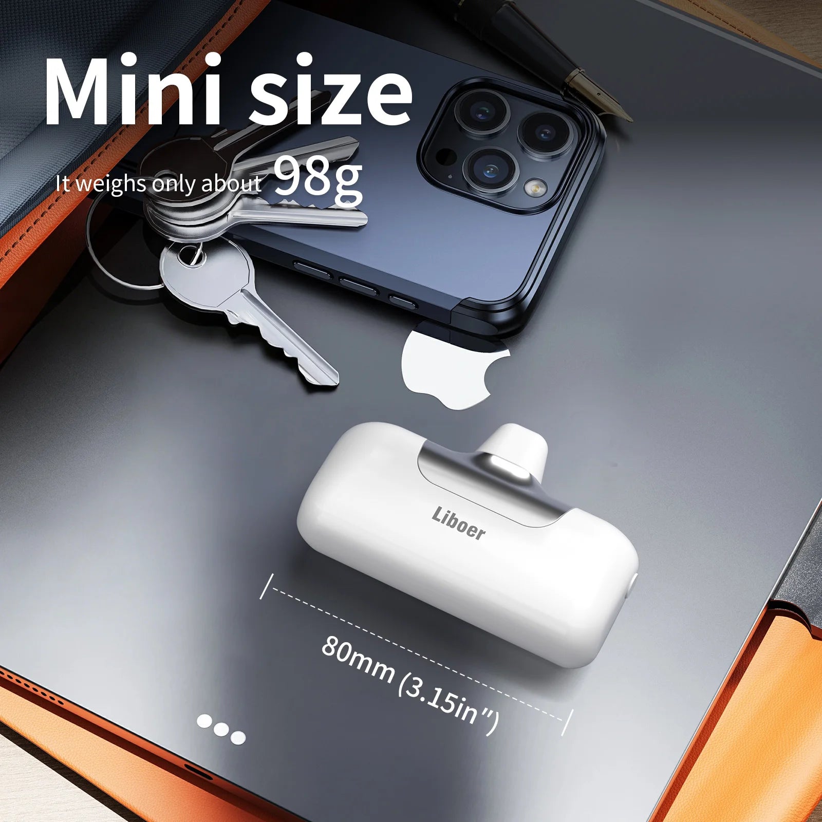 Mini Power Bank Fast Charging Portable Charger LED Digital Diaplay USB-C Connector External Battery Black White Pink Powerbank