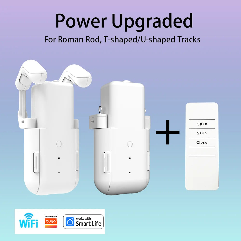 WiFi 3 in 1 Smart Curtain Motor Electric Curtain Robot Auto Opener No Wiring Support APP （Equipped with Remote Control）