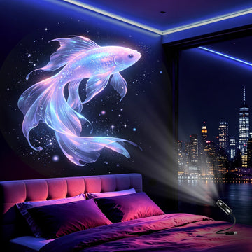Ocean-Themed Projector Lamp, USB Powered, Creates a Romantic Deep-Sea Scene, Perfect as a Bedside Nightlight for Ambiance.