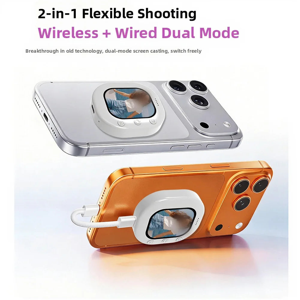 4K Wireless Vlog Selfie Screen With Remote: Perfect For Live Streaming Offers Both Wired And Wireless Connection For METHODS